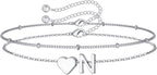 M MOOHAM Pulseras de oro con inicial de corazón para mujer, pulsera...