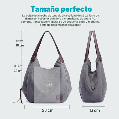 Dourr Bolso para hombro para mujer, con múltiples bolsillos, bolso...