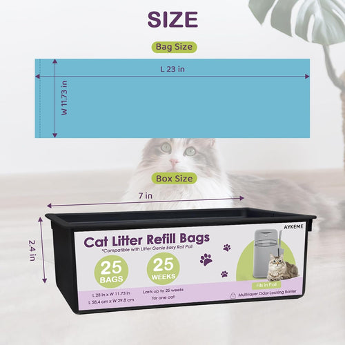 100 bolsas de rollo de repuesto para arena para gatos compatibles c...