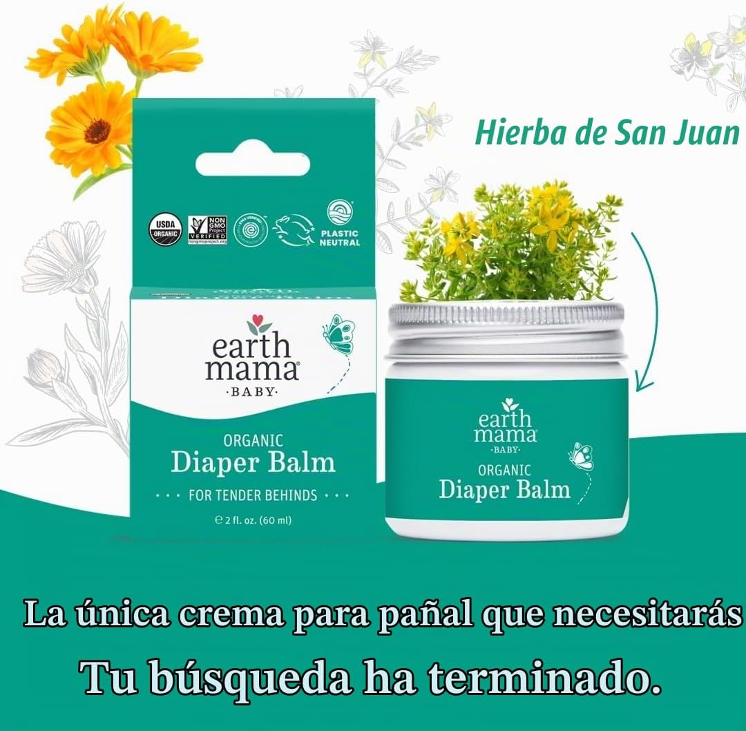 Earth Mama Bálsamo orgánico para pañales de 2 onzas | Crema de paña...