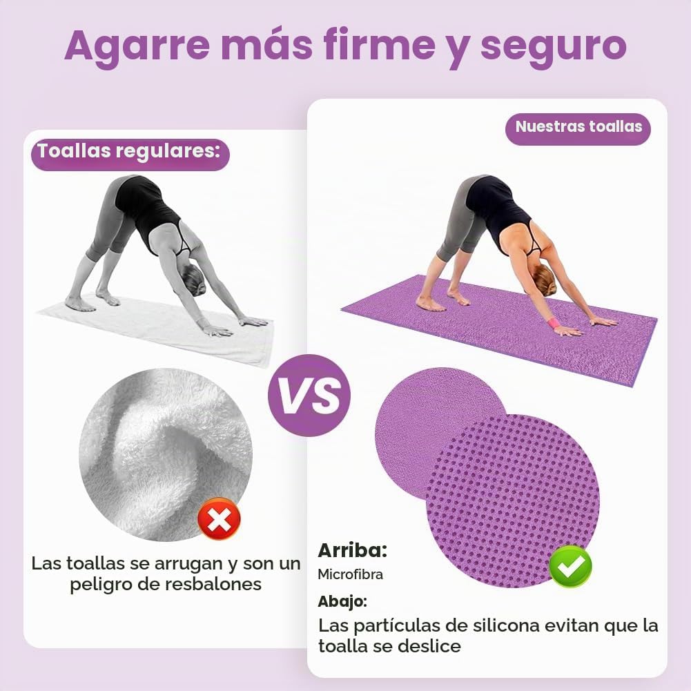 flintronic Toalla de yoga, toalla de esterilla de yoga con puntos d...