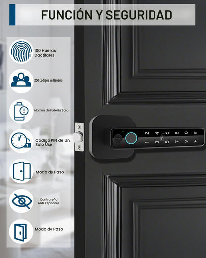 Buoan - Cerradura de puerta inteligente 5 en 1, perilla digital de...