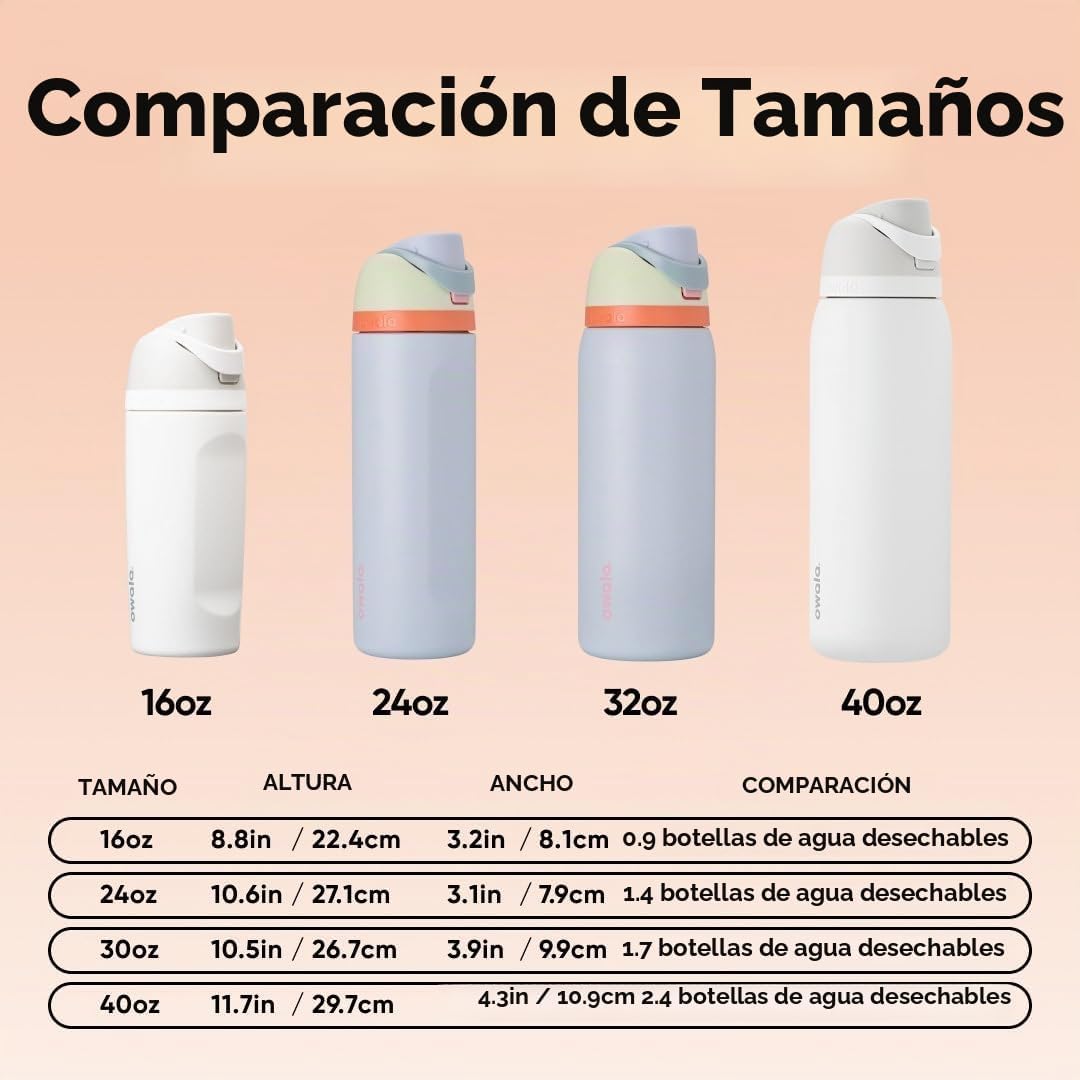 Owala - Botella de agua FreeSip de acero inoxidable con aislamiento...