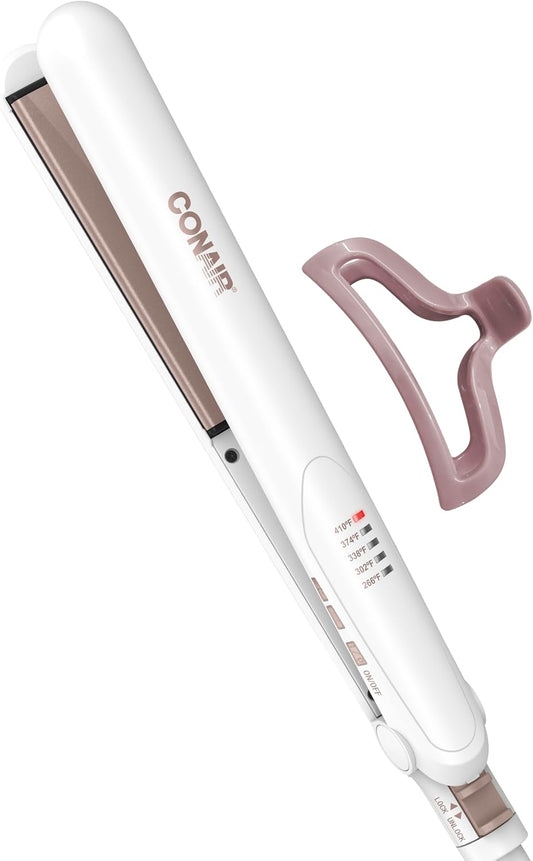 Plancha de pelo Conair, doble cerámica, placas extralargas de 1" |...
