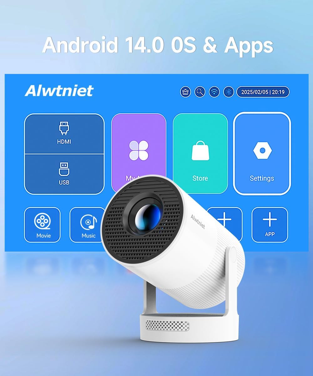 Mini proyector con Wifi y Bluetooth, proyector inteligente portátil...