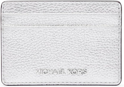 Michael Kors Tarjetero Jet Set para mujer, plateado, plateado, Tarj...