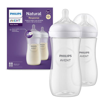 Philips Avent Biberones naturales, flujo rápido, 11 onzas, sin BPA,...