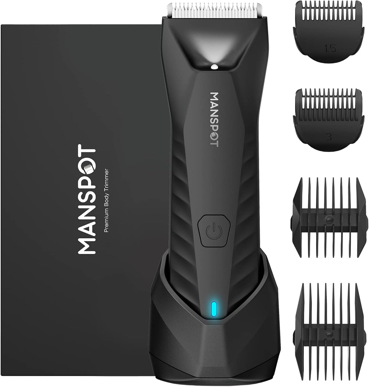 MANSPOT Recortador de pelo corporal y púbico para hombres, recortad...