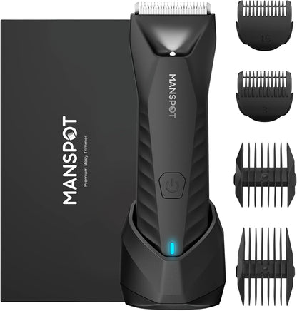 MANSPOT Recortador de pelo corporal y púbico para hombres, recortad...