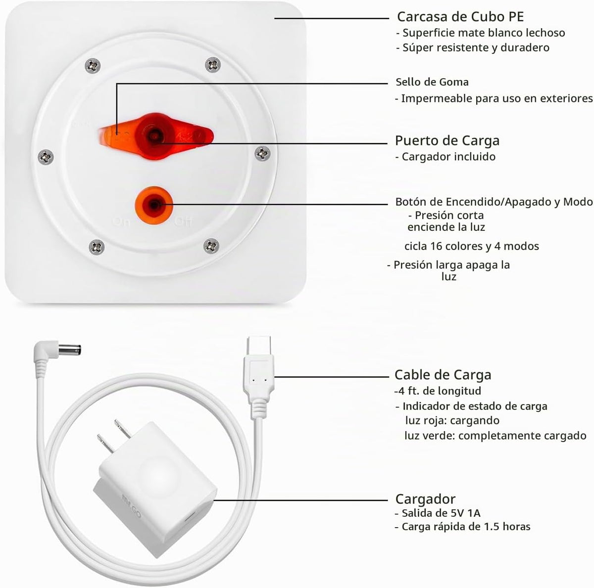 Mr.Go Lámpara de ambiente de luz nocturna LED regulable de 4 pulgad...