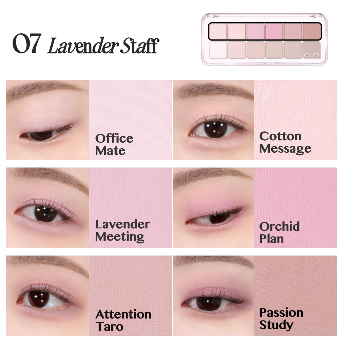 CLIO Pro - Paleta de ojos de aire, sombra de ojos portátil de 12 co...