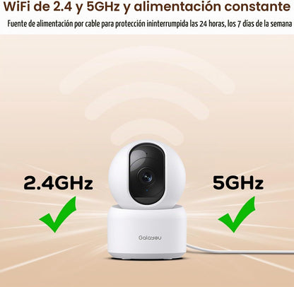 GALAYOU Cámaras interiores de doble banda 5G y 2.4G para seguridad...