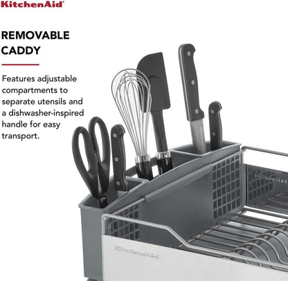 KitchenAid Escurridor de platos de gran capacidad de tamaño complet...