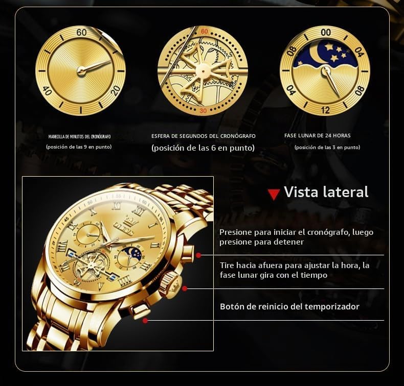 OLEVS Relojes para hombre, resistente al agua, de lujo, gran cara,...