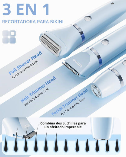 Maquinillas de afeitar eléctricas Ufree 3 en 1 para mujer, regalos...