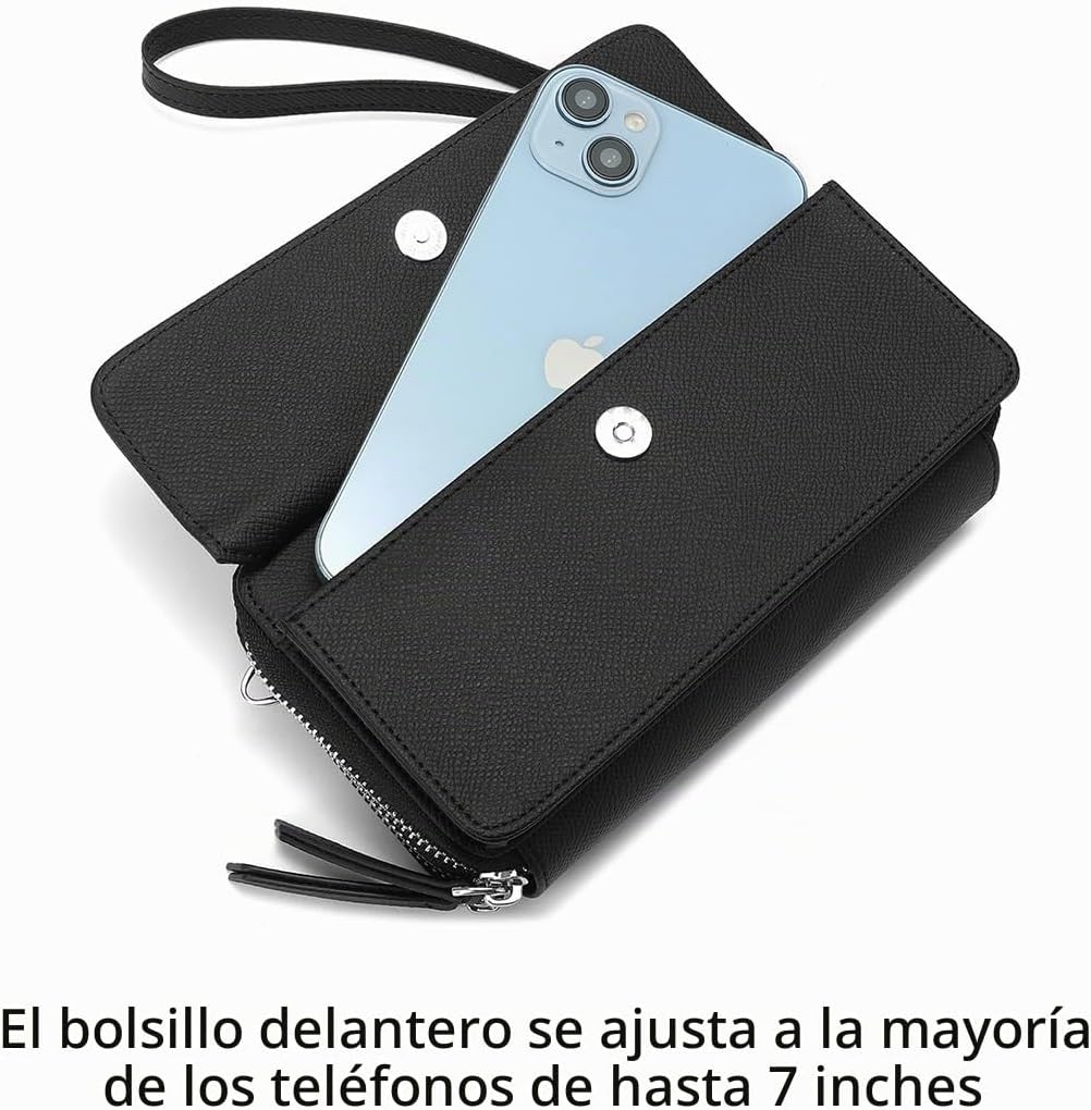 Lanyani Cartera Cruzada RFID con Correa de Muñeca y Bolsillo para T...