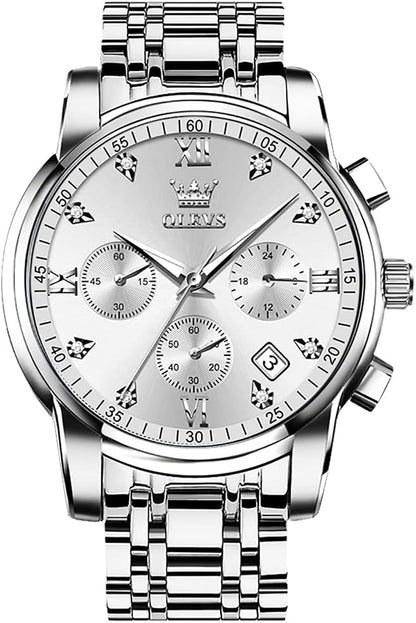 OLEVS Relojes para hombre Relojes de cronógrafo de fácil lectura lu...