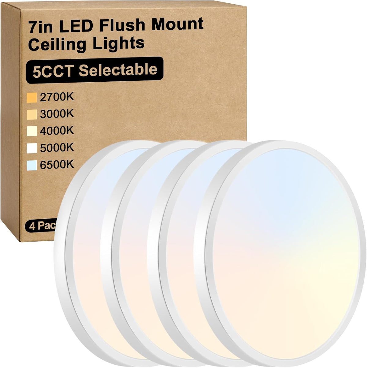 Brightever Lámpara de techo LED de montaje empotrado de 7 pulgadas...