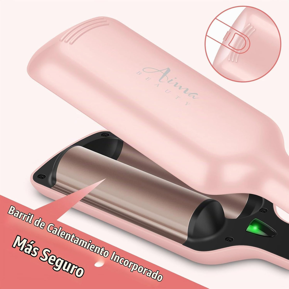 Waver de pelo de sirena Aima Beauty de 32 mm (1,25 pulgadas), rizad...