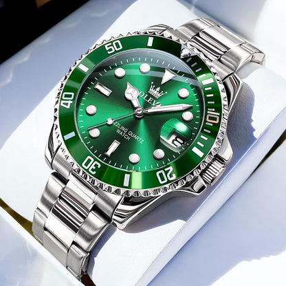OLEVS Relojes de lujo para hombres grandes de acero inoxidable resi...
