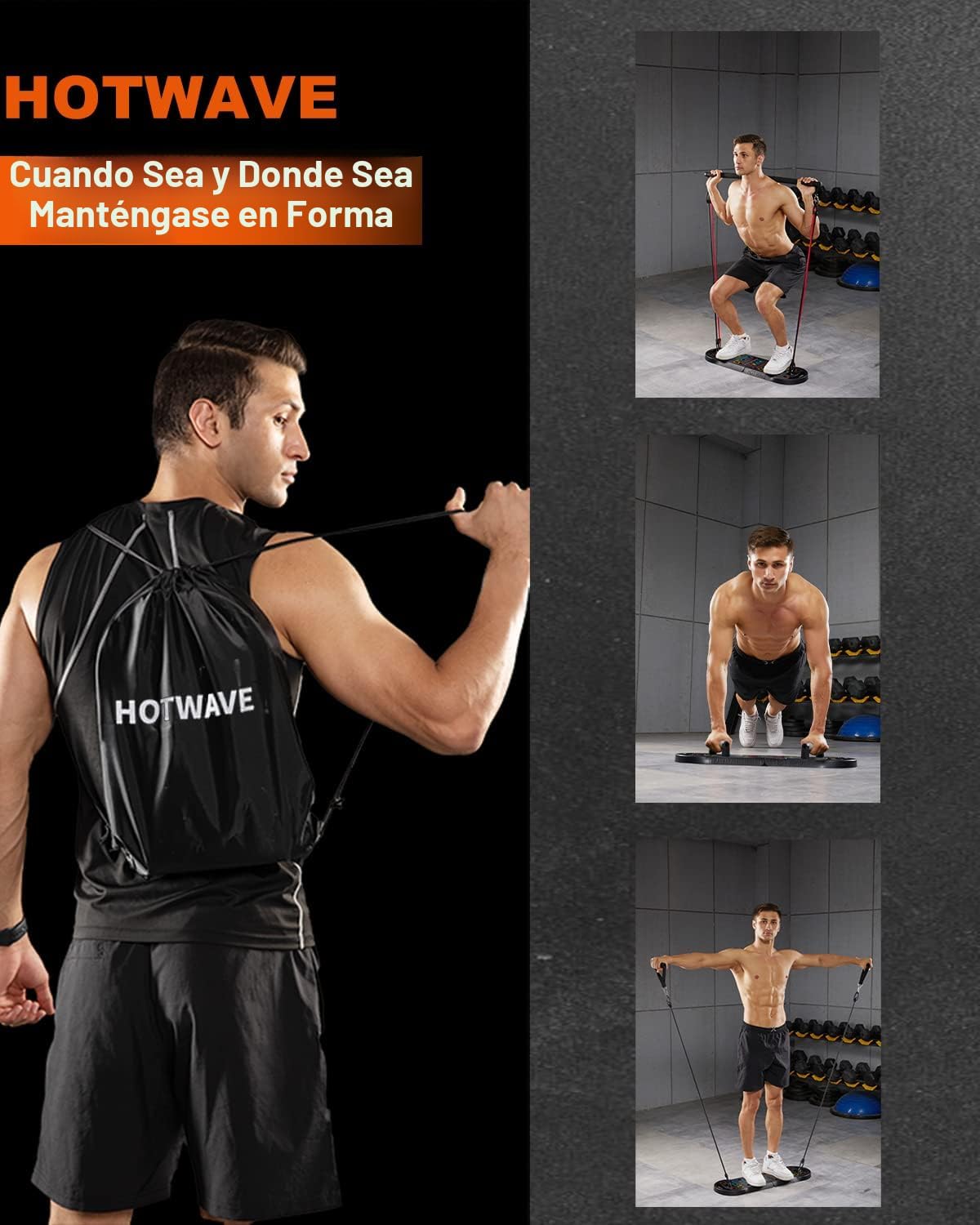 Tabla de flexiones HOTWAVE, tabla de flexiones portátil, barra de f...