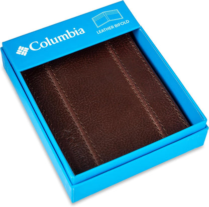 Columbia Billetera plegable delgada RFID para hombre con cordón de...