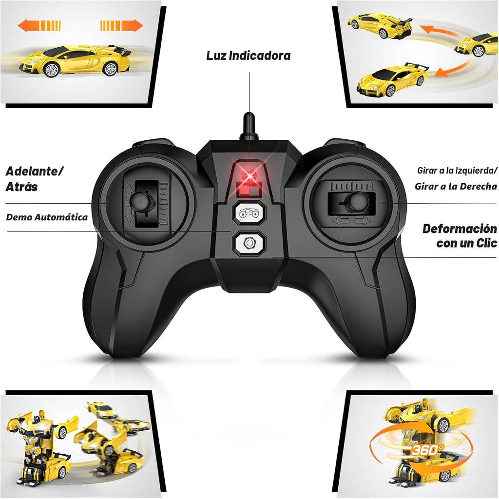 Qumcou Coche de Control Remoto Transformable 1:16, Juguetes para ni...