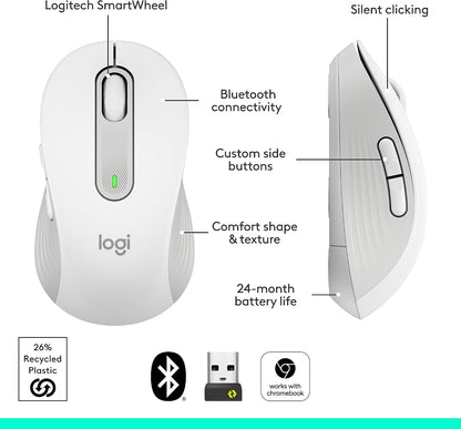 Logitech Signature M650 L - Ratón inalámbrico de tamaño completo |...