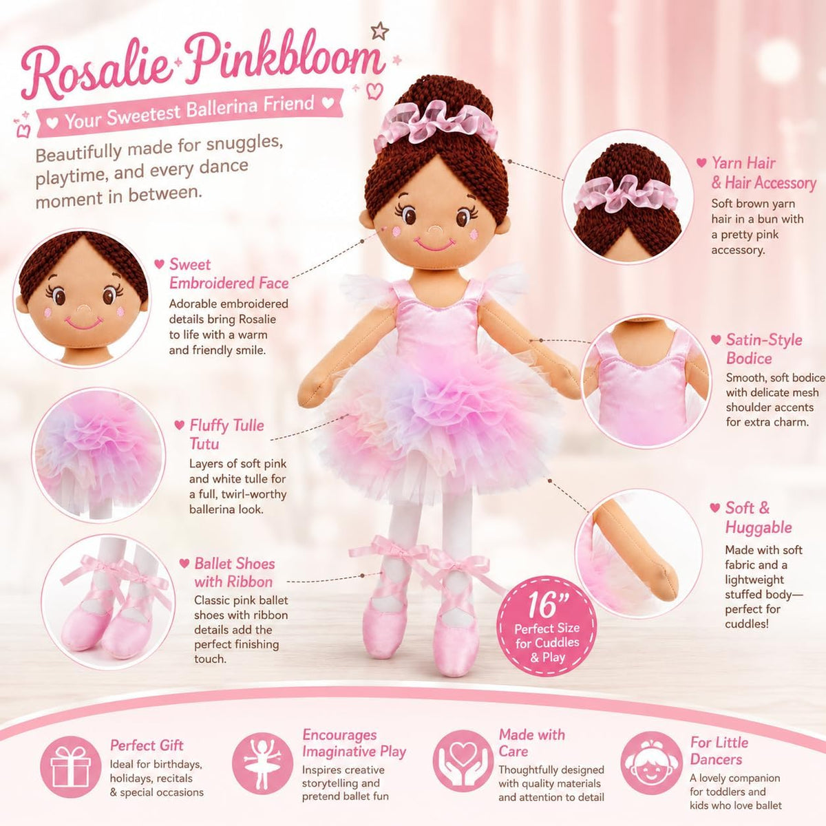 June Garden Muñeca bailarina Rosalie Pinkbloom personalizada de 16...