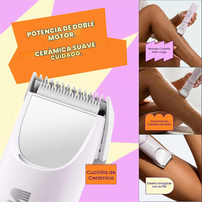 LADYSPOT SpinDuo 2 en 1 recortadora de bikini eléctrica para mujer,...