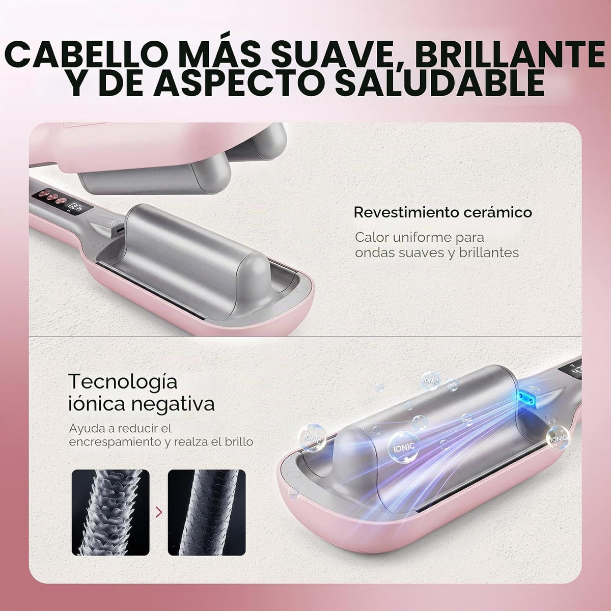 Ufree Engarzador de cabello para mujer, rizador de cabello ondulado...
