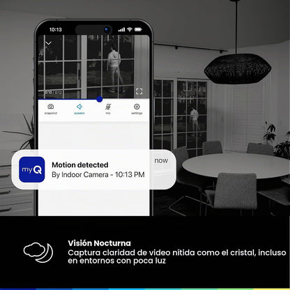 myQ - Cámara de seguridad enchufable para interiores Gen 2 \u2013 C...
