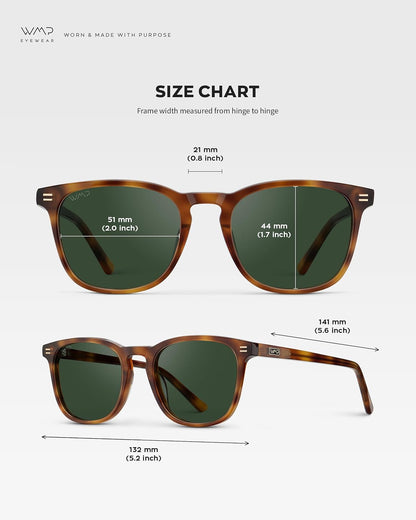 WMP Eyewear - Gafas de sol polarizadas modernas y redondas para hom...