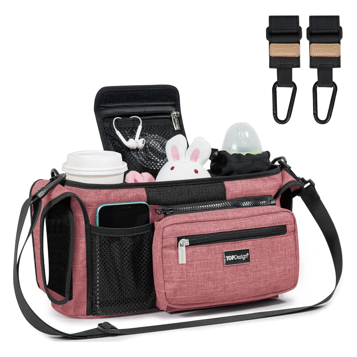 TOPDesign Organizador universal para cochecito de bebé, carrito de...
