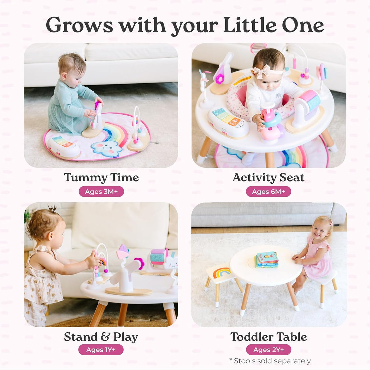 Little Acorn, centro de actividades para bebés 4 en 1, diseño inspi...