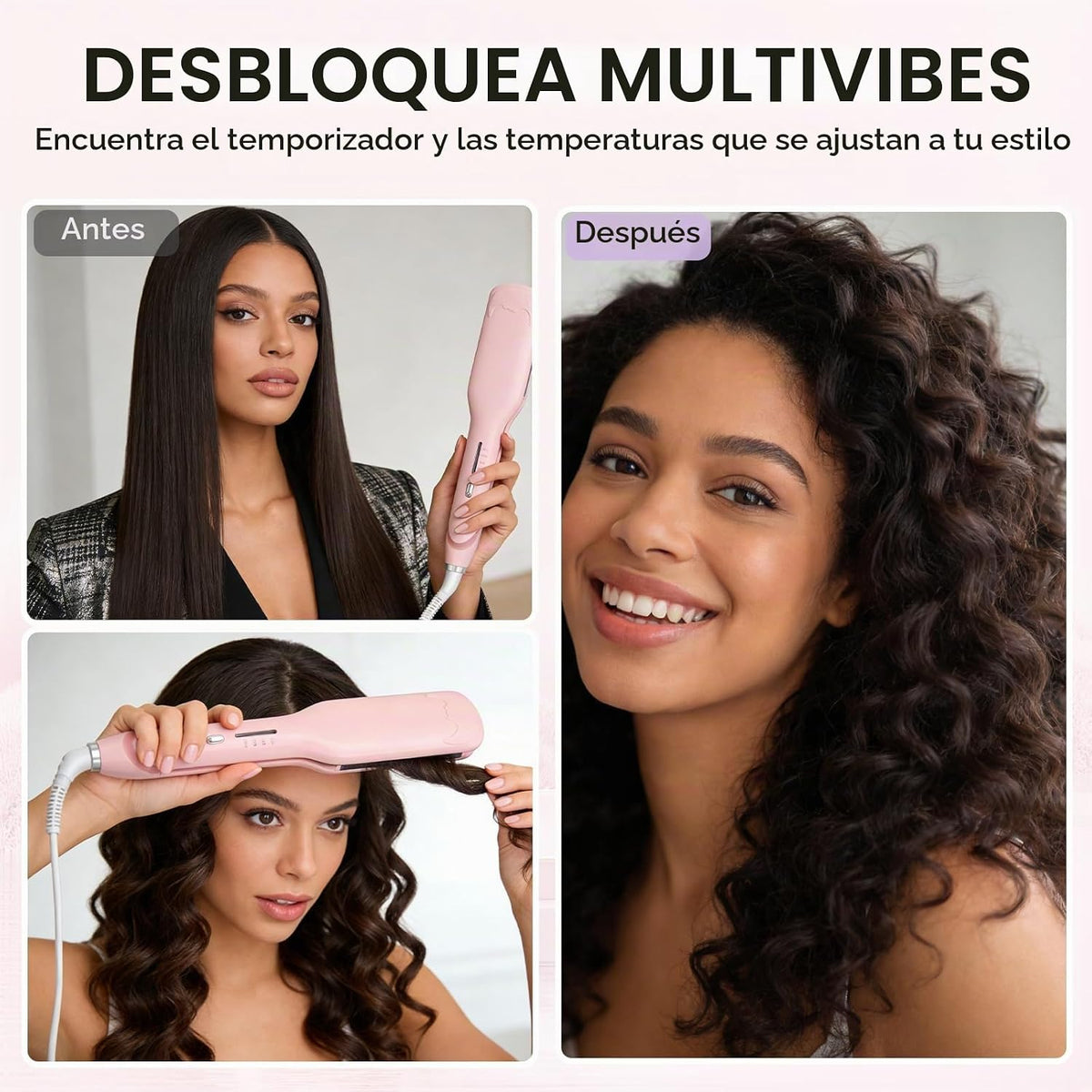 ZZR SEVEN Rizador de pelo, rizador de pelo, rizador de pelo, varita...