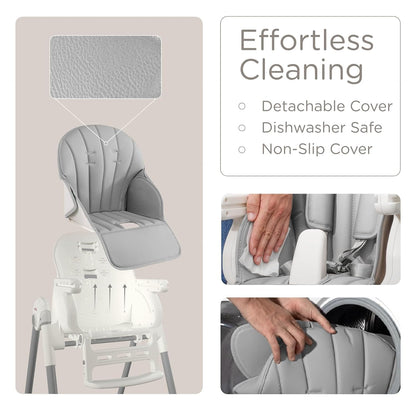 KÜB Silla alta 3 en 1 plegable y portátil para bebé con 2 ruedas |...