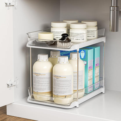 Delamu Organizadores y almacenamiento multiusos de 2 niveles para d...