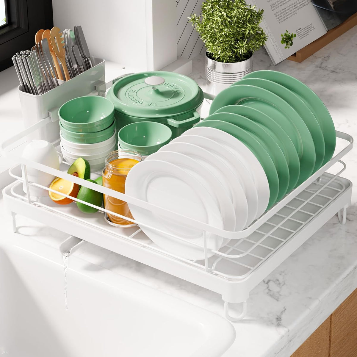 Kitsure - Escurridor de platos para encimera de cocina, 12.7 pulgad...