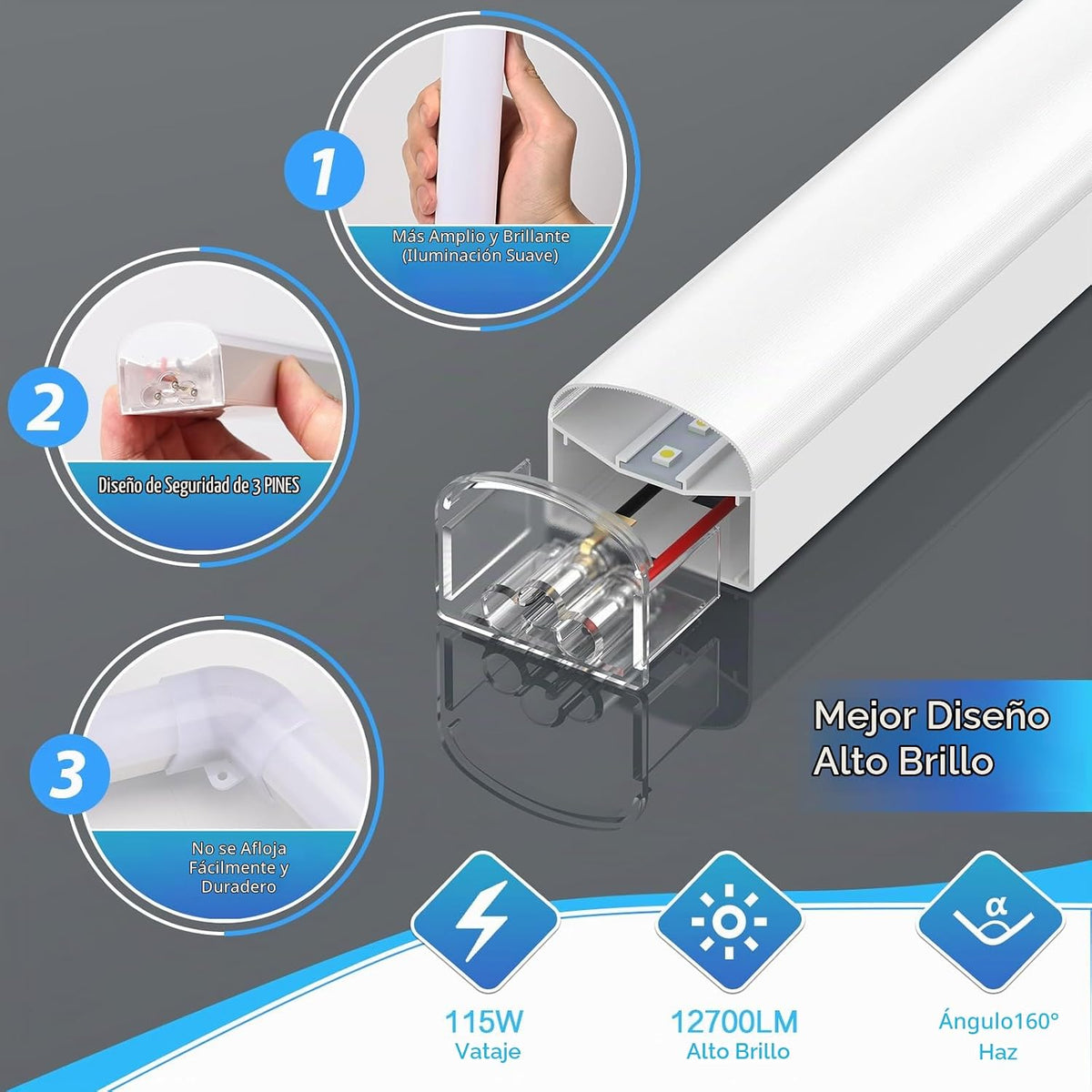 LZHOME Luz LED Hexágono para Garaje: 12700LM Luz para Tienda de Det...