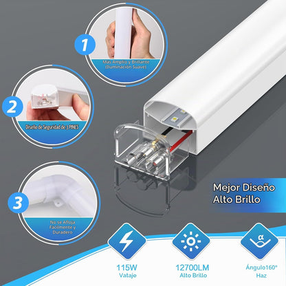 LZHOME Luz LED Hexágono para Garaje: 12700LM Luz para Tienda de Det...