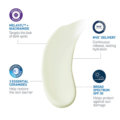 CeraVe Loción Facial Iluminadora con SPF 30, Niacinamida y Ceramida...