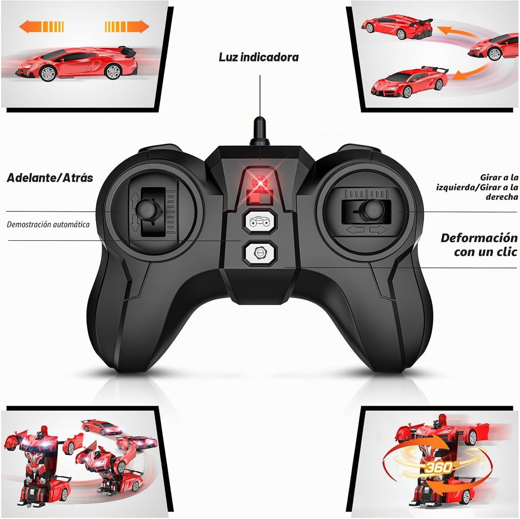 Qumcou Coche de Control Remoto Transformable 1:16, Juguetes para ni...