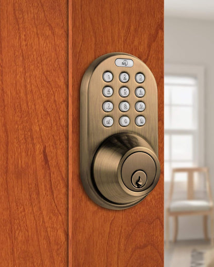 MiLocks TF-02AQ Cerradura de puerta de entrada sin llave con teclad...