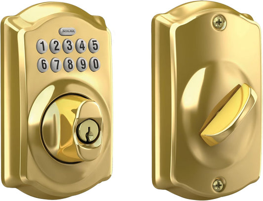 Schlage Cerradura de cerrojo de teclado electrónico, borde Camelot...