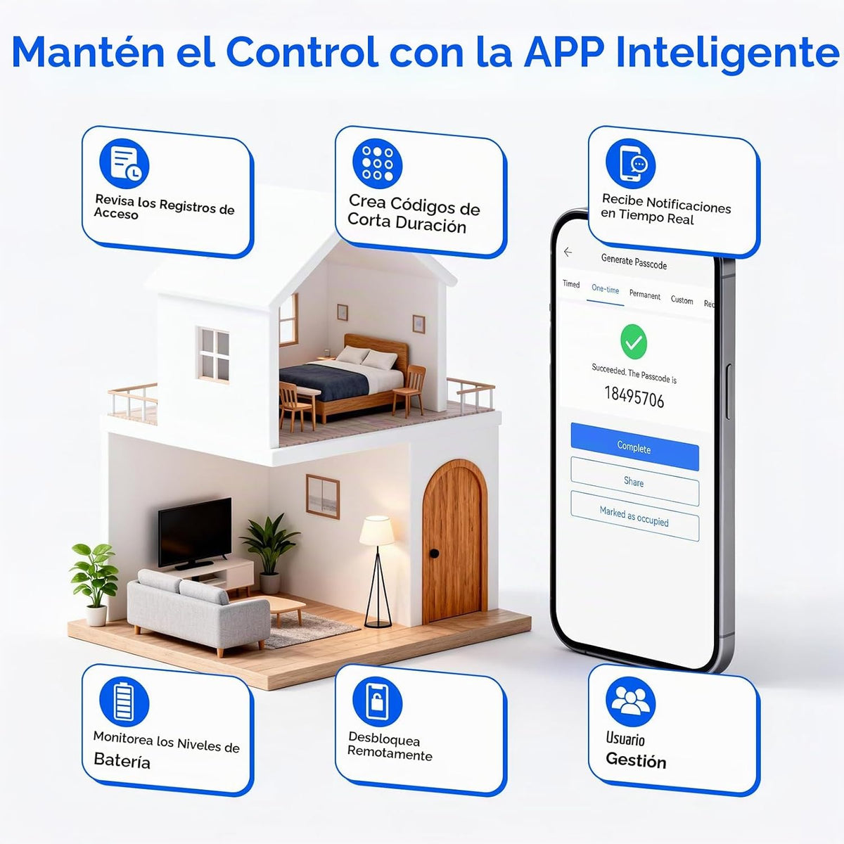 Cerradura de puerta inteligente con huella dactilar con teclado | C...