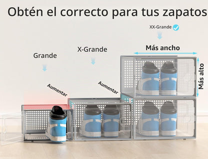 Kuject Cajas de almacenamiento de zapatos extragrandes, paquete de...