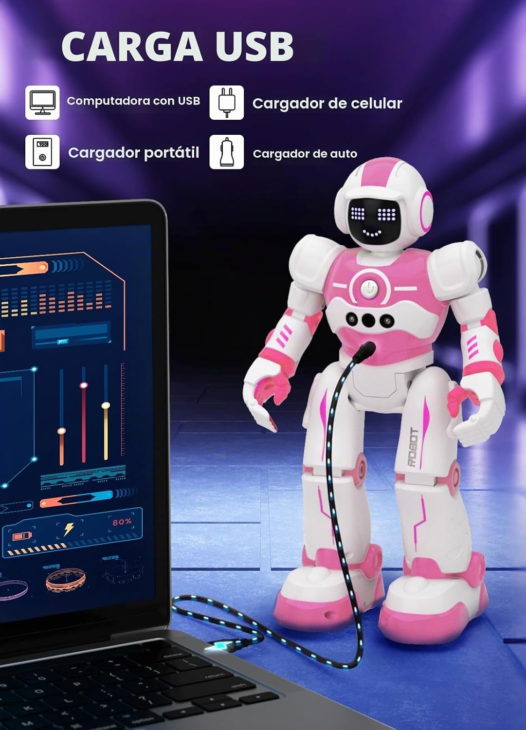 EduCuties Robot Juguetes para niños, robots recargables de control...