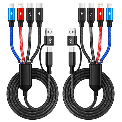 Cable de carga múltiple 4 en 1 con puerto tipo C dual para múltiple...