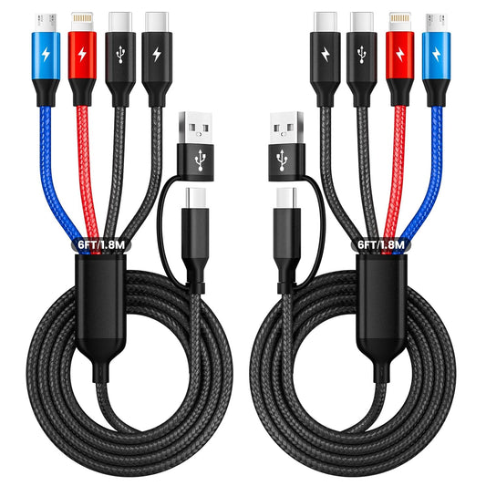 Cable de carga múltiple 4 en 1 con puerto tipo C dual para múltiple...